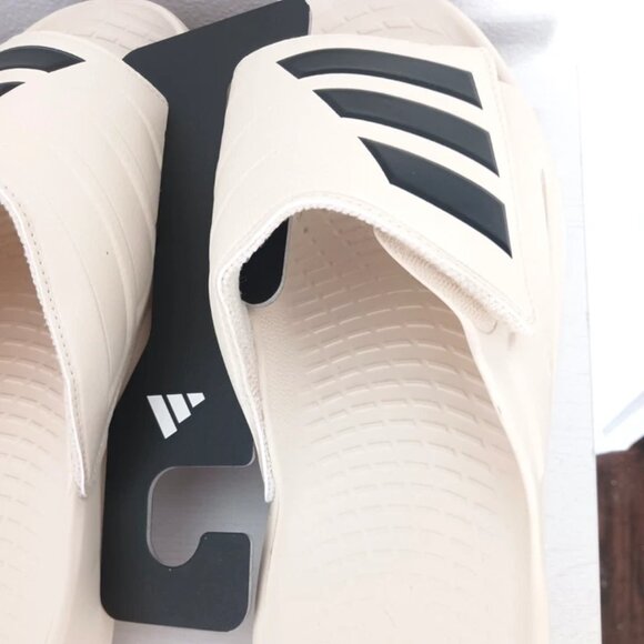 Adidas  Mens Light Blaze Slides or Sandals Size 12 Tan -New With Tags + Socks - Picture 10 of 11